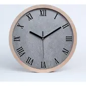 Tulup Holzuhr 20fi cm wanduhr - schwarze Spitzen - graue Wand