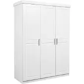 Ebuy24 Inter Link Kleiderschrank 3 Türen Kiefer massiv weiss lackiert