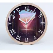 Tulup Holzuhr 30fi cm wanduhr - weiße Spitzen - Architektur Osten