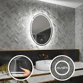 Alasta Ovaler LED-Spiegel 60x100 cm für Wohnzimmer, Badezimmer und Schlafzimmer