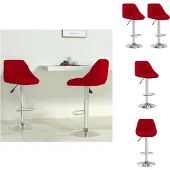 vidaXL Barhocker 2 Stk. Weinrot Samt - Barhocker