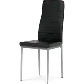 Autronic Moderner Esszimmerstuhl Esszimmerstuhl, graues Kunstleder, graues Metall (DCL-377 GREY)