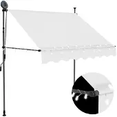 Syfax Einziehbare Markise Handbetrieben mit LED 100 cm Creme