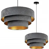 Light11 HOME Hängelampe Deckenleuchter Goldener Samt Lampenschirm