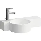 Laufen VAL Handwaschbecken, 1 Hahnloch links, ohne Überlauf, 550x315mm, Ablage rechts, H815283A001131, Farbe: Weiß mit LCC Active