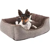 Kerbl Hundebett Kuschelbett Samuel, silber/dunkelbraun, 60x50x17cm; 81316
