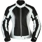 Modeka Khao Air Damen Motorrad Textiljacke, schwarz/hellgrau, 36