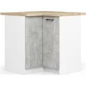 Akord Küchen-Unterschrank mit Arbeitsplatte OLIWIA Weiß, Beton B90xH85xT46 cm