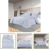 The Living Store Bettwäsche-Set Grau 260x240 cm Leichte Mikrofaser