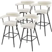 ML-Design BARHOCKER 4er Set drehbar Beige mit Teddy-Stoff 76 cm hoch
