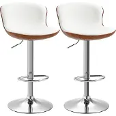 Northio Verstellbare Barhocker, 2er-Set, Drehsitz, Cremeweiß