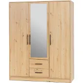 Masseno Drehtürenschrank VANO 150/190/56cm 3-türig mit Spiegel Eiche Artisan