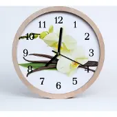 Tulup Holzuhr 30fi cm wanduhr - Vanille-Orchidee