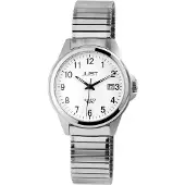 Just Edelstahl Herrenarmbanduhr mit Zugarmband, 3-Zeiger, Datumsanzeige