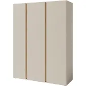 Masseno Drehtürenschrank MURO 145/195/50cm 3-türig mit Spiegel Beige