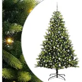 Syfax Künstlicher Klapp-Weihnachtsbaum mit 300 LEDs Grün 240 cm