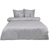 MULTITEX Bettwäsche, Damast, 100% Baumwolle, hohe Qualität 200x220 Hellgrau