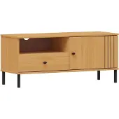 Lomadox TV Lowboard 105cm Kiefer massiv eichefarbig WILLOW-69
