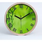Tulup Holzuhr 25fi cm wanduhr - schwarze Spitzen - Bambus