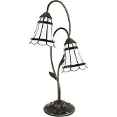 Clayre & Eef Tiffany Tischlampe 61 cm Braun Weiß Polyresin