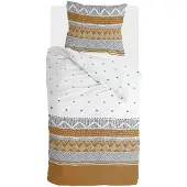 Walra Bettwäsche Ikat Dreams Weiß / Cognac - 155x220 cm