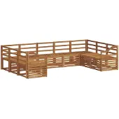 vidaXL Outdoor-Sofagarnitur 9 stk. Natur