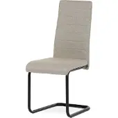Autronic Moderner Esszimmerstuhl Esszimmerstuhl, cremefarbener Stoff, schwarzes Metall (DCL-401 CRM2)