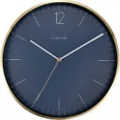 Nextime Essential Gold, Wand, Quarzuhr, Rund, Blau, Gold, Metall, Glas