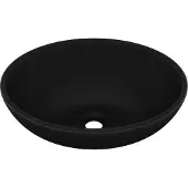 Syfax s Ovales Waschbecken Matt Schwarz 40x33 cm Keramik