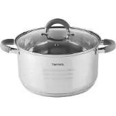 Topfann Edelstahl Kochtopf 2L mit Glasdeckel Topf Suppentopf Universaltopf Induktion 18cm