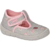 Befado Hausschuhe Honey 630P013 grau rosa flexible leichte höhere