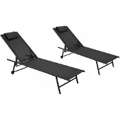 Degamo Sonnenliege Liege Gartenliege MILANO 187cm, Stahl + Kunstgewebe schwarz