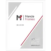 MendeFrames Spiegel Massivholz Blockprofil 30x40 cm mattweiß H960