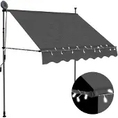 Syfax Einziehbare Markise Handbetrieben mit LED 100 cm Anthrazit