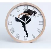 Tulup Holzuhr 30fi cm wanduhr - weiße Spitzen - Ballerina