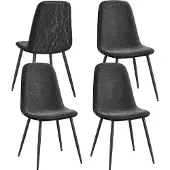 Vasagle Esszimmerstuhl 4er Set, Küchenstuhl, Polsterstuhl, Metallbeine, verstellbare Füße