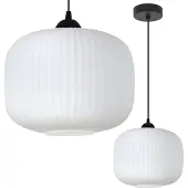 Light11 HOME Hängelampe Riffle Schwarz 1-Flächig Weisser Zylinder 25 Cm E27