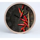 Tulup Holzuhr 20fi cm wanduhr - schwarze Spitzen - Peperoni