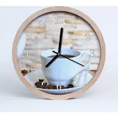 Tulup Holzuhr 30fi cm wanduhr - Kaffeetasse