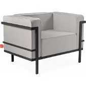 Konsimo GARTENSESSEL Stahlgestell "TRIGLO" Dunkelgrau/Hellgrau, Stahl/Polyester/Schaumstoff, Modern, 99x70x69 cm