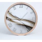 Tulup Holzuhr 25fi cm wanduhr - weiße Spitzen - brązowaala