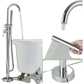 OEM Bodenmontierte Badewannenarmatur, Doppelgriff-Design, polierte Oberfläche, Chrom