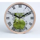Tulup Holzuhr 25fi cm wanduhr - schwarze Spitzen - Apple unter Wasser