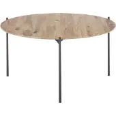 Freiraum Couchtisch >ASSUAN< in eichenfarben, Massivholz/ Metall - 38x74cm (HxD)