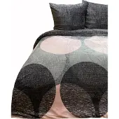 Cofi1453® Plüschbettwäsche mit Kreisstruktur, moderne Wendebettwäsche mit Reißverschluss 200x220 cm