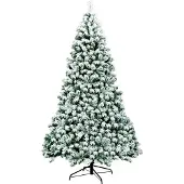 Northix 225 cm hoher, beleuchteter, schneebedeckter Weihnachtsbaum mit Metallständer
