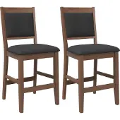 Syfax Barhocker mit Kissen 2 Stk. Braun Massivholz Gummibaum