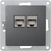 McPower Netzwerk-Dose ''Flair'' CAT6A, UP, anthrazit, vollgeschirmt