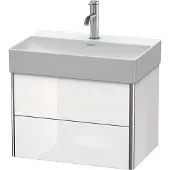 Duravit XSquare Waschtischunterbau Compact, wandhängend, 2 Schubkästen, 584x397x390mm, XS416700707, Farbe: Betongrau Matt