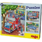 Haba Puzzles Polizei, Feuerwehr & Co. 3 Motive